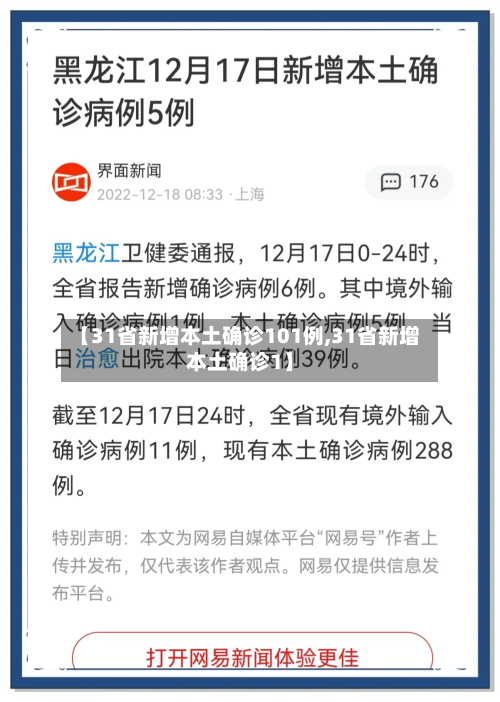 【31省新增本土确诊101例,31省新增本土确诊1】