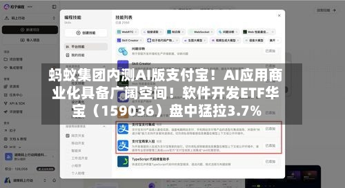 蚂蚁集团内测AI版支付宝！AI应用商业化具备广阔空间！软件开发ETF华宝（159036）盘中猛拉3.7%-第2张图片
