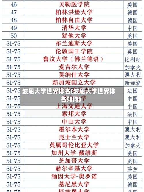 波恩大学世界排名(波恩大学世界排名如何)