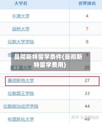 曼彻斯特留学条件(曼彻斯特留学费用)-第2张图片