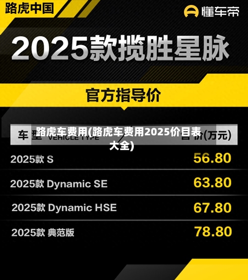 路虎车费用(路虎车费用2025价目表大全)