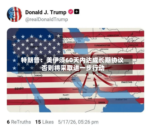 特朗普：美伊须60天内达成长期协议 否则将采取进一步行动-第1张图片