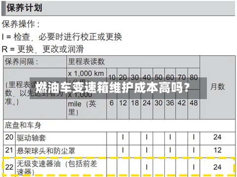 燃油车变速箱维护成本高吗?
