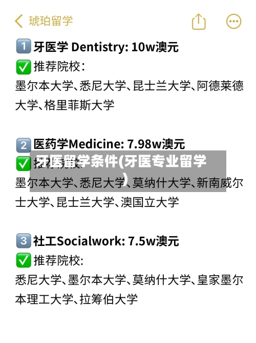 牙医留学条件(牙医专业留学)