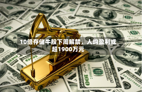 10倍存储牛股下周解禁，人均盈利或超1900万元