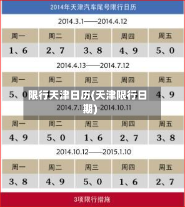 限行天津日历(天津限行日期)